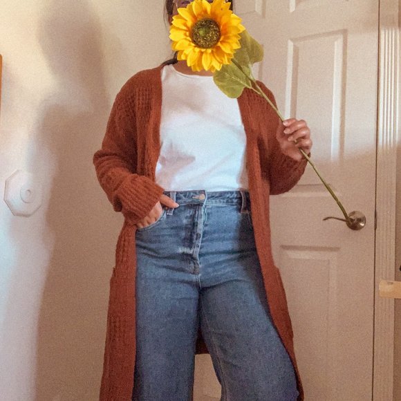🌻 Burnt orange long cardigan - Picture 1 of 4